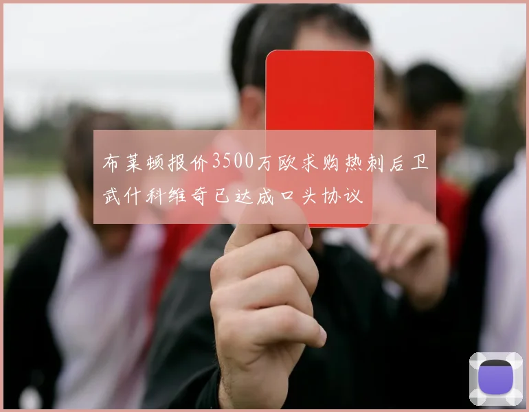 布莱顿报价3500万欧求购热刺后卫武什科维奇已达成口头协议